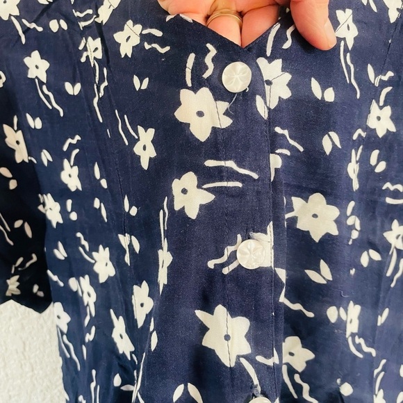 Vintage Blue Floral Shorts Romper - Picture 14 of 14